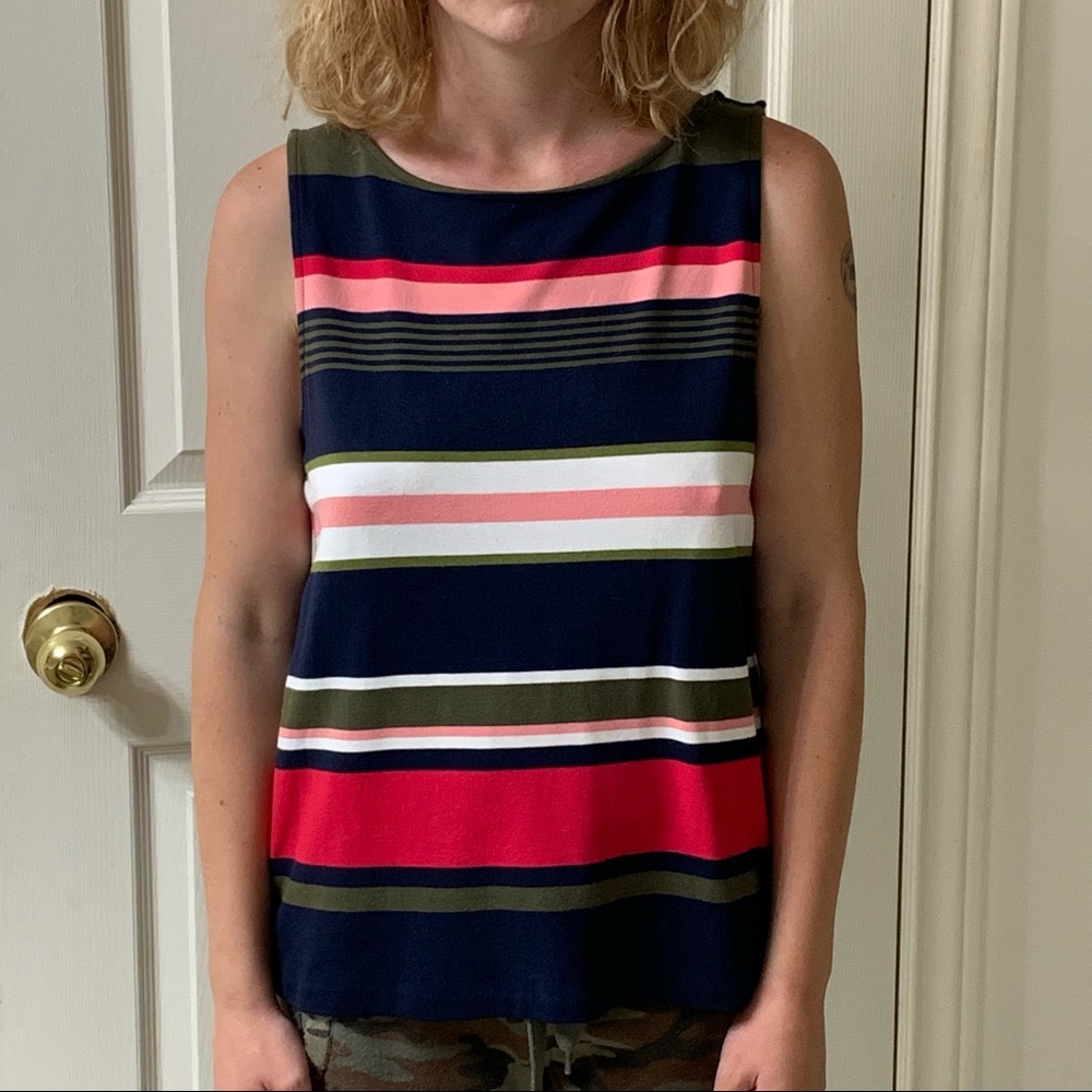 🌷3 for $25🌷Ann Taylor Factory, US S (Fits Up To US M), Navy Stripe Tank Top